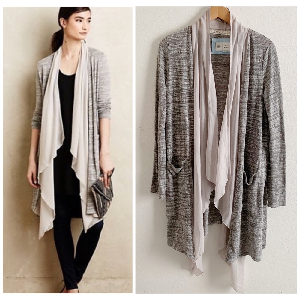 Anthropologie Saturday Sunday Eagan Open Front Long Cardigan